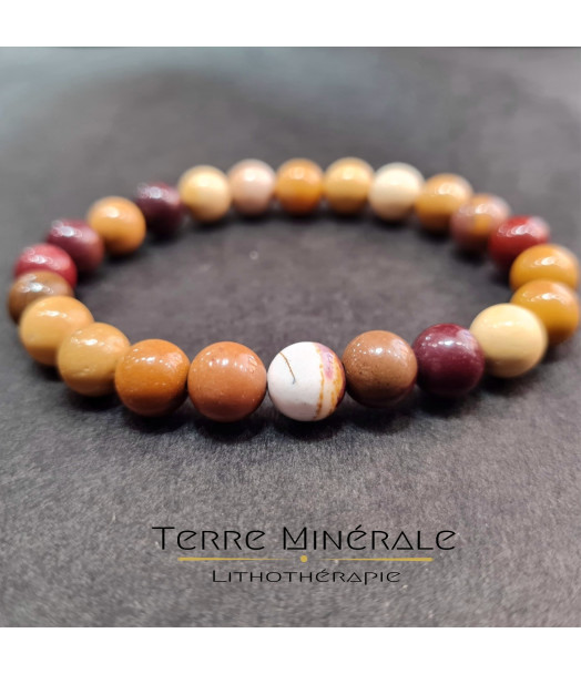 Bracelet Jaspe Mokaite A Boule 8 mm Bracelet Jaspe Mokaite A Boule 8 mm