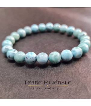 Bracelet Larimar A Boule 7,5 - 8,5 mm