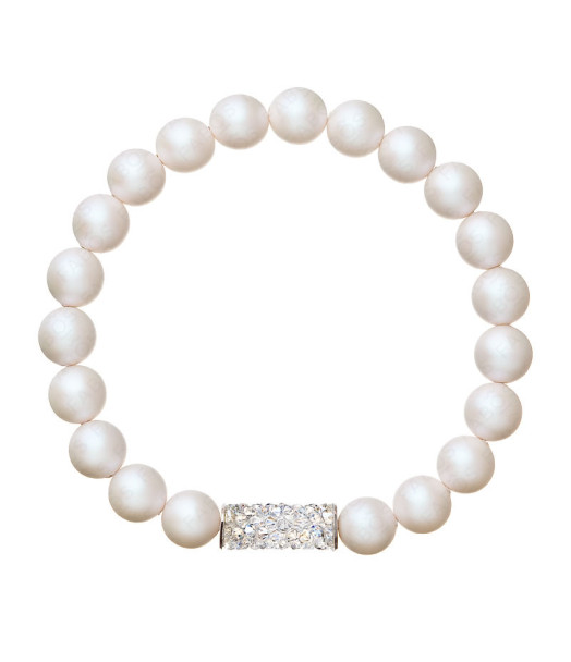 Bracelet perles blanches From Swarovski® 1445-03-Rh Bracelet perles blanches From Swarovski® 1445-03-Rh
